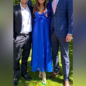 Vibrant Blue Ruffled Dress